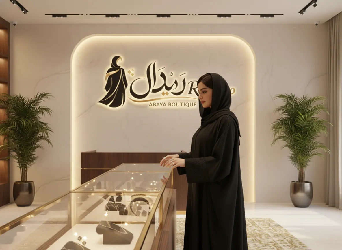 عباية سوداء عملية بقلنسوة وسحاب أمامي مخفي وتفاصيل هندسية على الأكمام