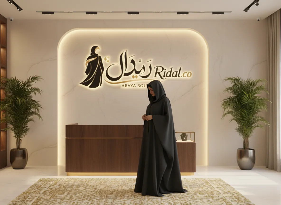 عباية سوداء واسعة بقلنسوة (كاب) بتصميم ملكي فاخر