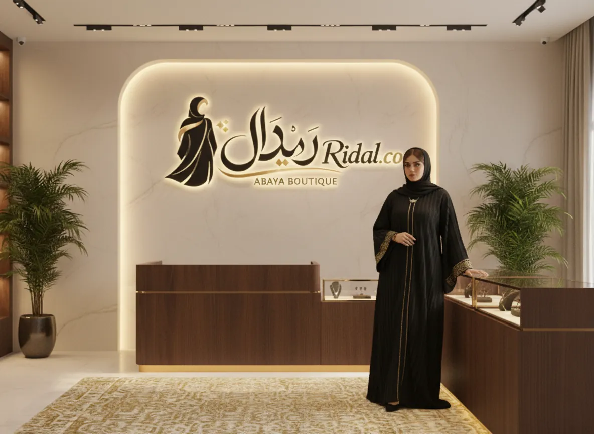 عباية سوداء بكسرات ناعمة وتطريز ذهبي فاخر على الأكمام - تصميم ملكي راقٍ