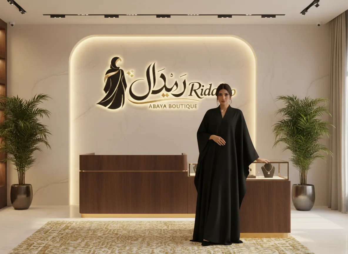 عباية كريب أسود كلاسيكية بقصة فراشة واسعة وأكمام منسدلة فاخرة