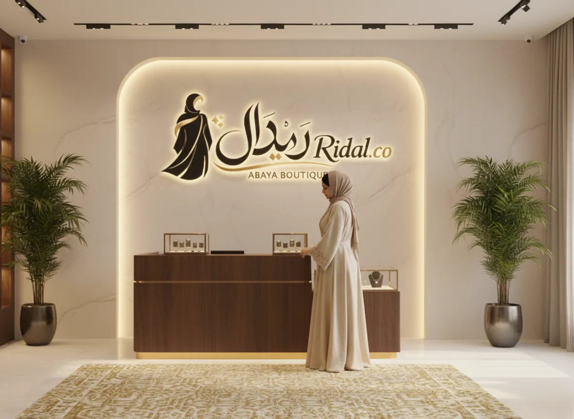 عباية بيج رملي كلاسيكية بتطريز مفرغ على الأكمام مع حزام خصر أنيق