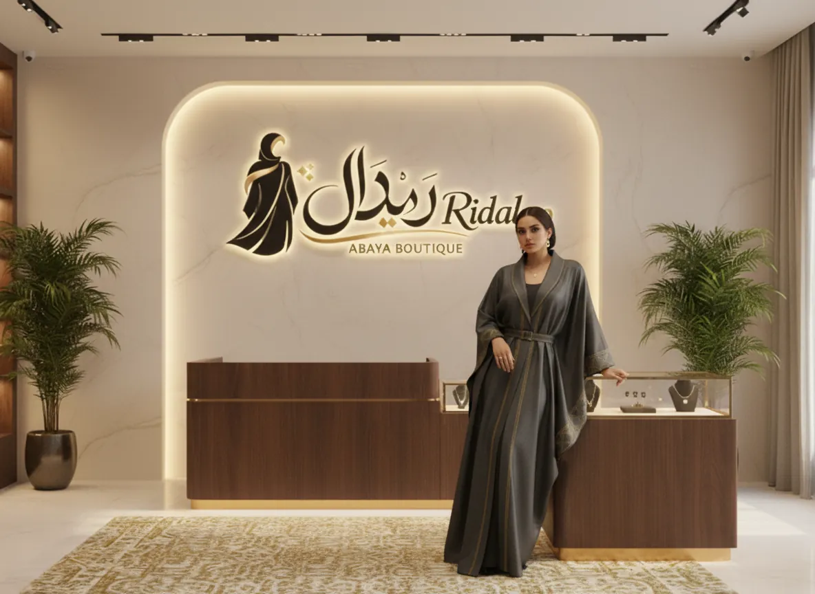 عباية بشت رمادي فحمي فاخرة بتطريز هندسي ذهبي وتفاصيل خياطة بارزة - تصميم ملكي مع حزام خصر