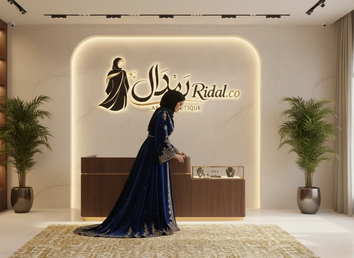 عباية مناسبات سوداء فاخرة مطرزة بالخرز اللامع بتصميم ملكي وأكمام واسعة