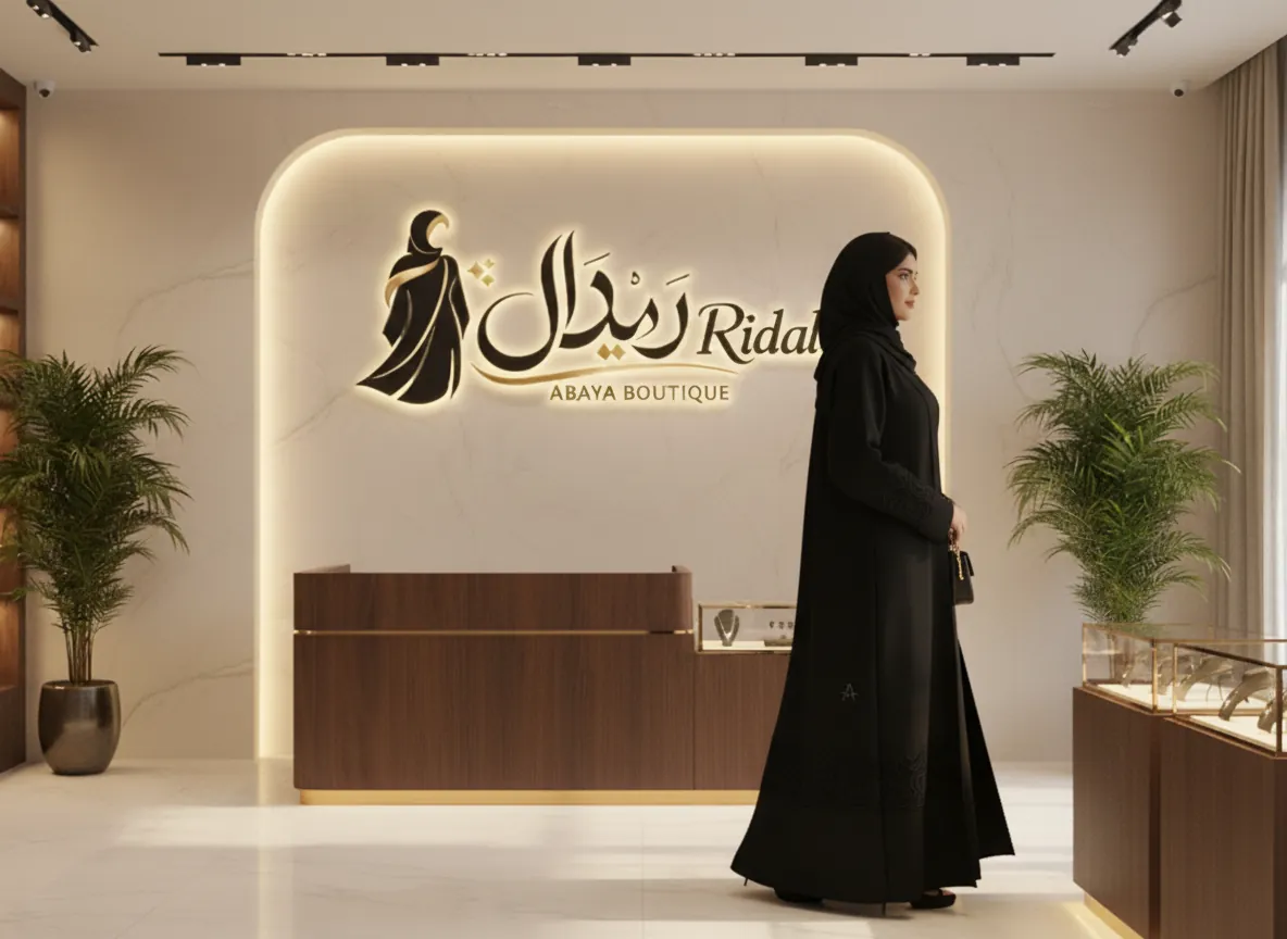 عباية سوداء ملكية فاخرة من قماش الكريب الكوري بتصميم كلاسيكي عصري وتطريز ناعم