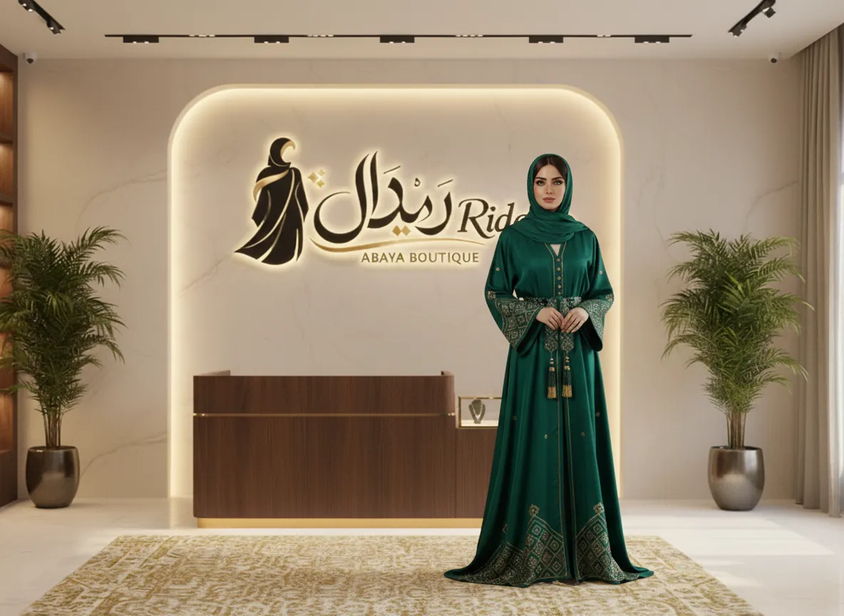 عباية سوداء فاخرة من الكريب الكوري بتطريز يدوي ملكي وتصميم كلاسيكي عصري