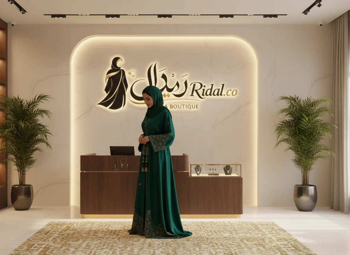 عباية سوداء فاخرة من الكريب الكوري بتطريز يدوي ملكي وتصميم كلاسيكي عصري