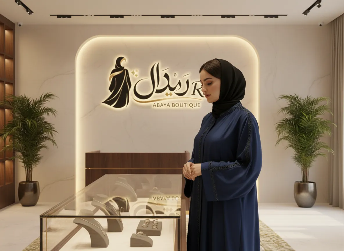 عباية سهرة كحلية من الحرير الناعم بتطريز يدوي فاخر وتصميم كلاسيكي عصري