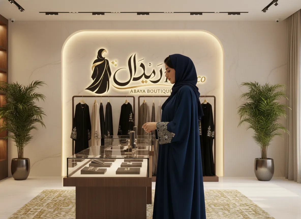 عباية فراشة كريب كحلي فاخرة بتطريز هندسي فضي على الأكمام