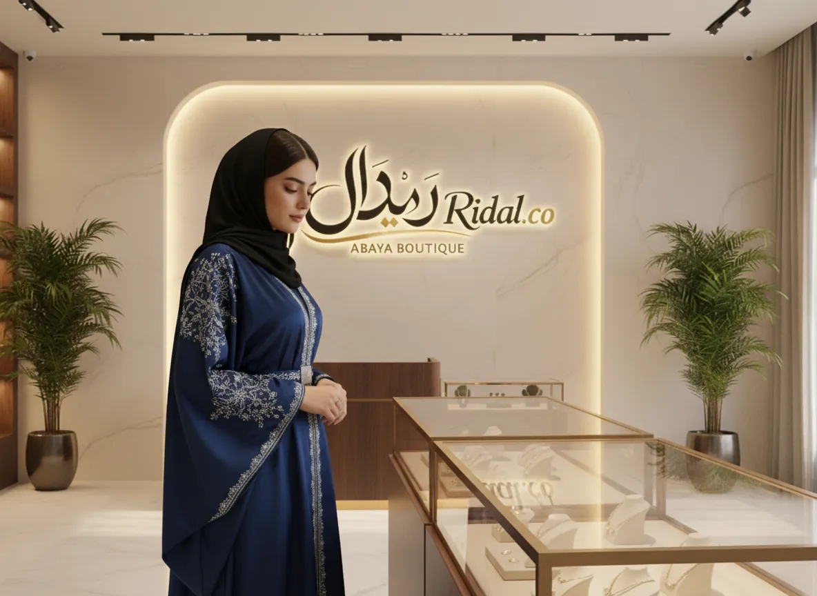 عباية مناسبات فاخرة من قماش الكريب الملكي بتطريز يدوي أنيق وتصميم كلوش عصري