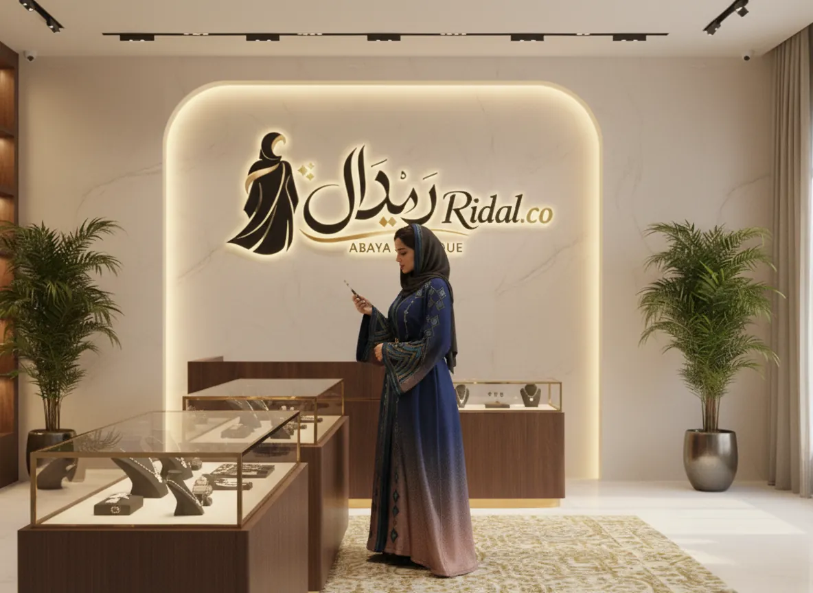 عباية ملونة من قماش الكتان الفاخر بلون بيج رملي وتطريز يدوي أنيق