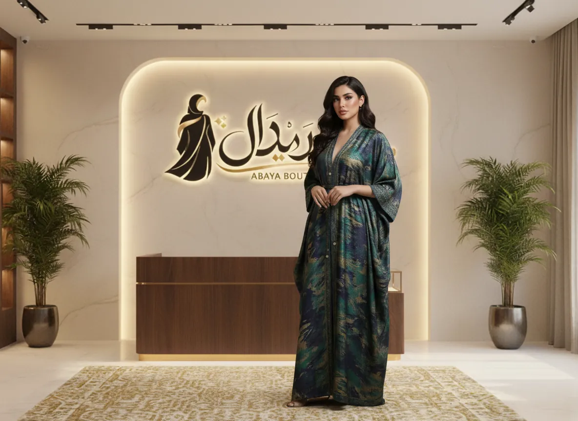عباية ملونة عصرية من قماش الكريب الناعم بلون بيج رملي وتصميم راقي لإطلالة يومية متميزة
