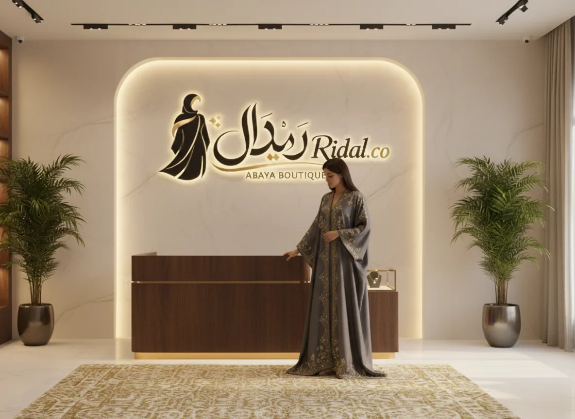 عباية سوداء ملكية مطرزة بخيوط القصب الذهبية وتصميم كلاسيكي فاخر