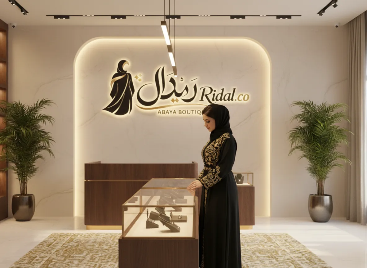 عباية سوداء ملكية بتطريز يدوي فاخر وتصميم كلاسيكي عصري