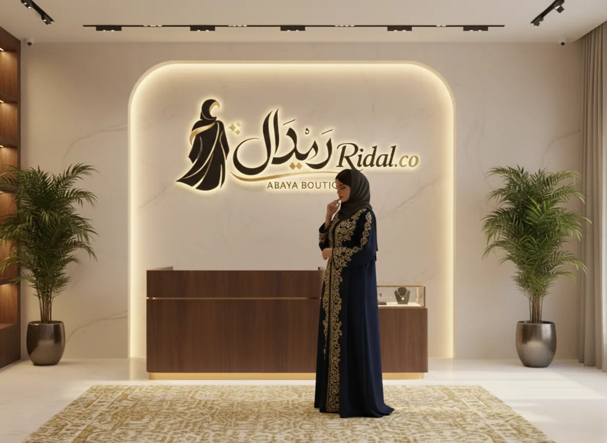 عباية سوداء ملكية بتطريز يدوي فاخر من الكريب الياباني الأصيل