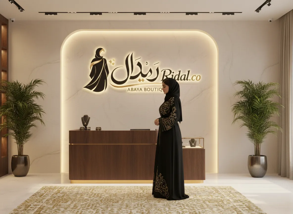 عباية سوداء ملكية من قماش الكريب الكوري الفاخر بتطريز يدوي على الأكمام وتصميم كلاسيكي راقي