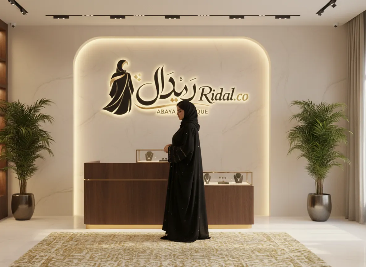 عباية سوداء ملكية من قماش الكريب الكوري الفاخر بتصميم كلاسيكي أنيق