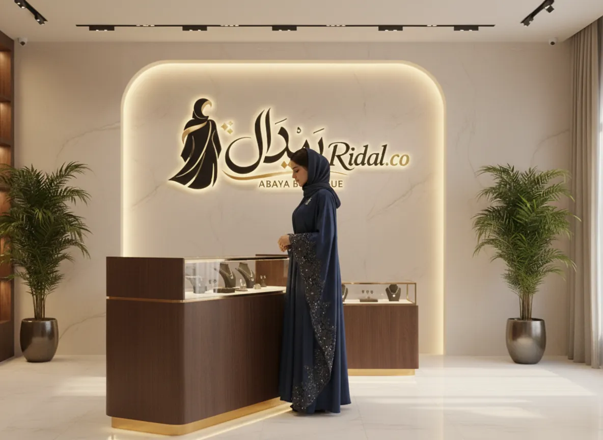 عباية فراشة ملكية باللون الأزرق النيلي مع دانتيل فاخر وتفاصيل الجاكار - SE815