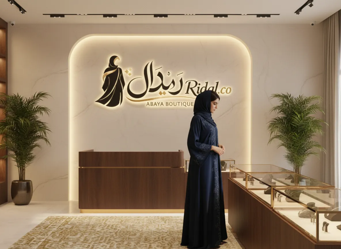 عباية فراشة ملكية بلون كحلي مع تطريز يدوي فاخر و حزام خصر أنيق