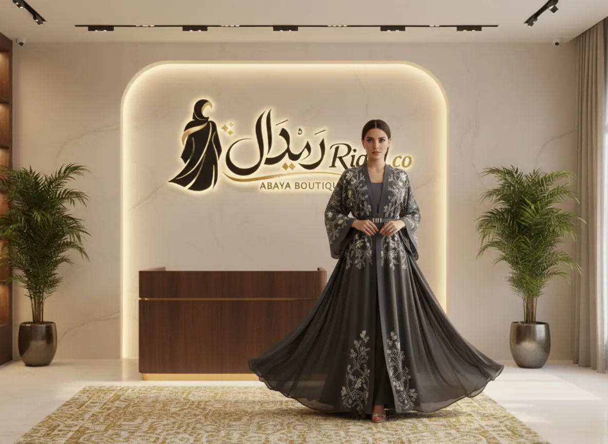 عباية مناسبات ملكية مطرزة بالخرز اليدوي وقماش الكريب الفاخر