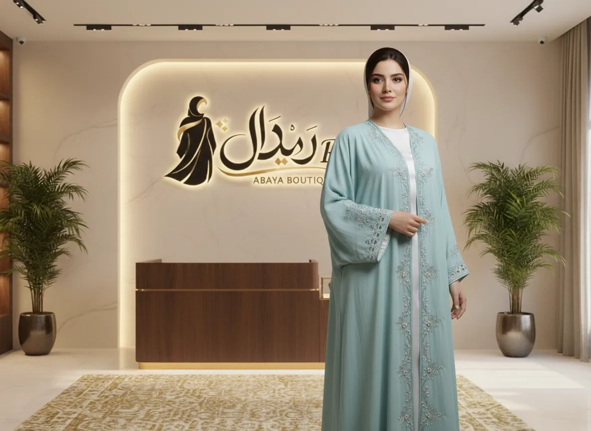 عباية تيفاني راقية بتطريز يدوي فاخر وخرز اللؤلؤ - موديل SE173
