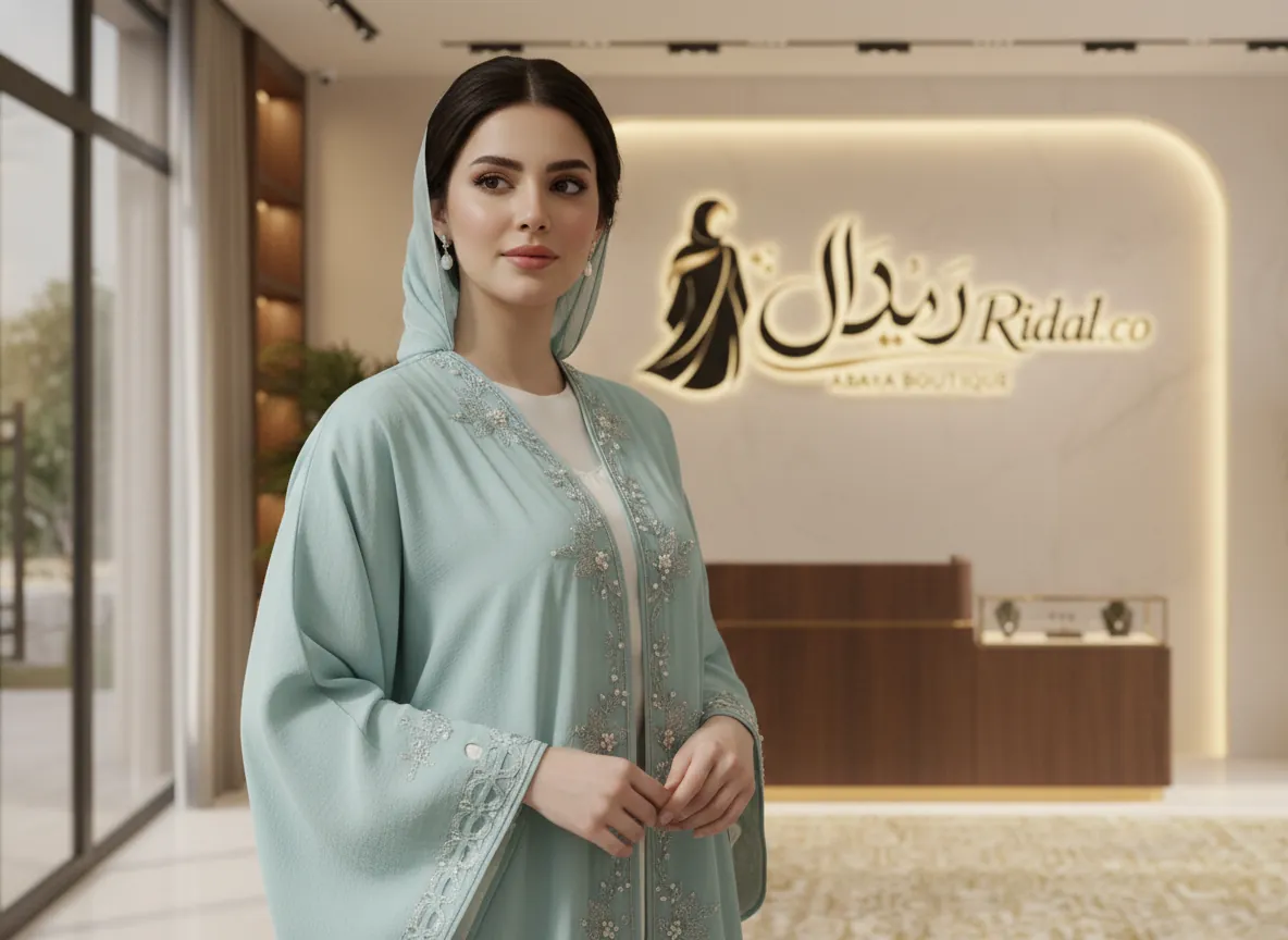 عباية تيفاني راقية بتطريز يدوي فاخر وخرز اللؤلؤ - موديل SE173